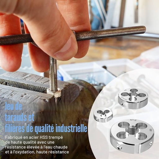 fret de tarauds et filières 110 pièces