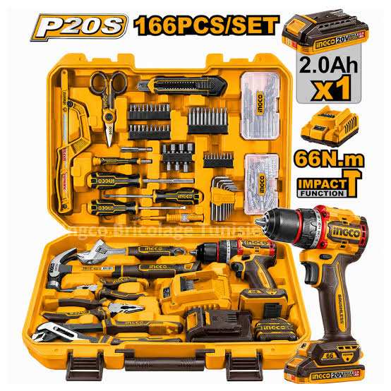 Coffret Outils INGCO 166 PCS – HKTHP416
