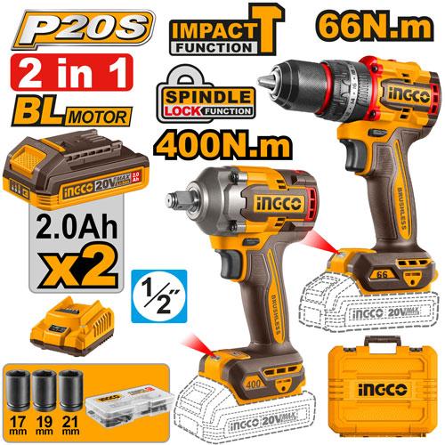 BRUSHLESS MOTOR LITHIUM-LON CORDLESS 2PCS/SET COMBO KIT CKLI20275