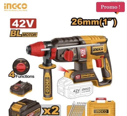 BRUSHLESS HAMMER DRILL 42V INGCO CRHLI422682