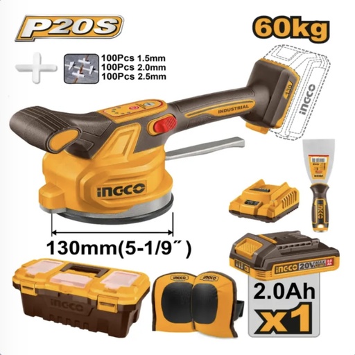 MACHINE VIBRANTE POUR CARRELAGE S ANS FIL INGCO 20V 60KG CTVLI20018